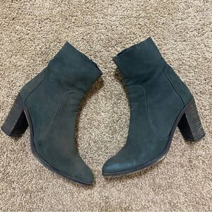 FREE PEOPLE Suede Green Heel Ankle Boots size 39 US 8.5